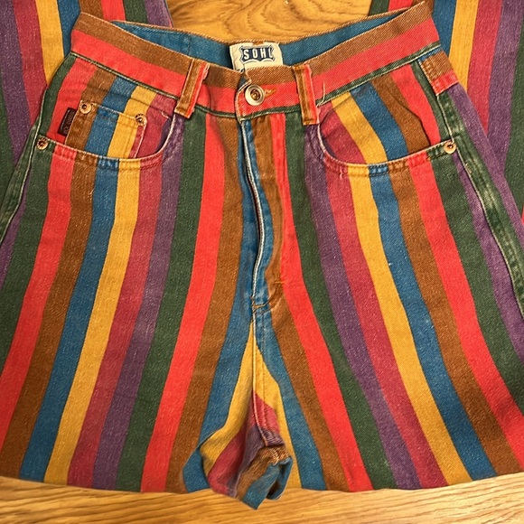 Vintage 90s High-Rise Cropped & Striped Jeans - Picture 4 of 12